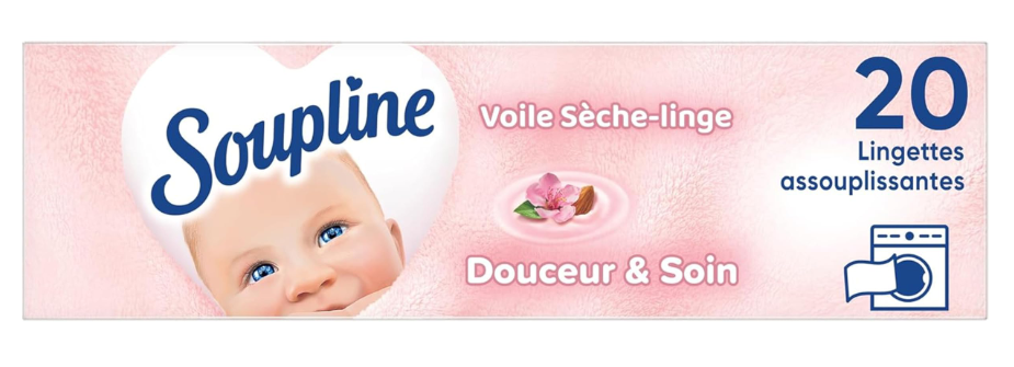 Home & Garden Category on Eurolots SOUPLINE Softening, Gentle & Care, Fragrance Home Linen, Ideal Addition to Your Laundry and Softener, For All Dryers, Lasting Fragrance, 20 Wipes