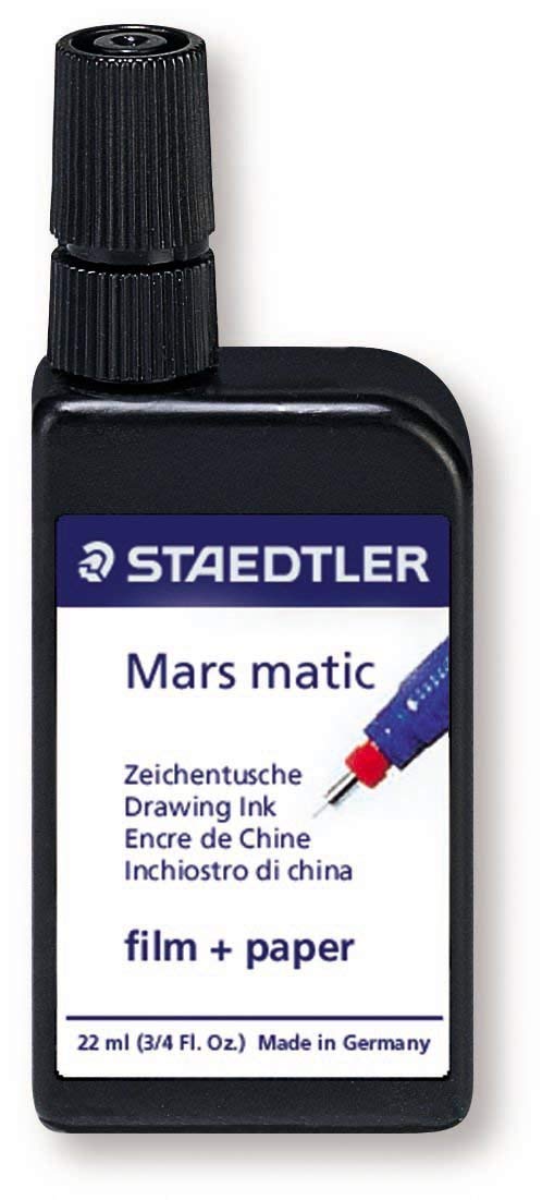 Staedtler Mars Matic Film and Paper Drawing Ink. Black 22ml.